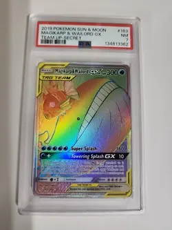 POKEMON SM TEAM UP MAGIKARP & WAILORD GX #183 SECRET RARE PSA 7 NM - Image 1
