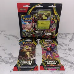 Pokemon PERFECT ORDER 3-Pack Blister and 2 Sleeved Booster Packs NEW! - Image 1