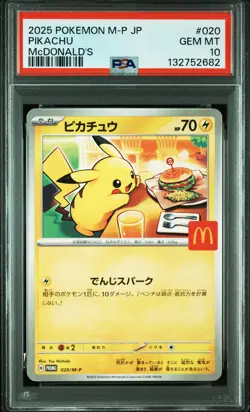 2025 POKEMON JPN M-P PROMO MCDONALD'S #020 PIKACHU PSA 10 - Image 1