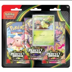 3-Pack Blister (Chikorita) Perfect Order ME03 Pokemon TCG - Image 1