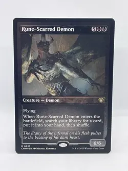 Magic The Gathering - Rune-Scarred Demon (Foil Etched) - Commander Masters (CMM) - Image 1