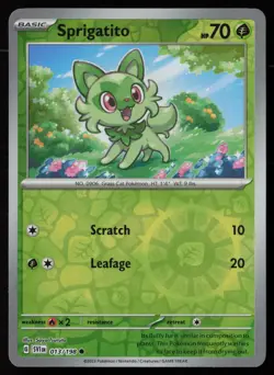 Sprigatito 013/198 Common Scarlet & Violet Pokemon Reverse Holo Near Mint - Image 1