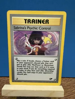 Pokemon TCG Sabrina’s Psychic Control 121/132 Gym Challenge WOTC Vintage Trainer - Image 1