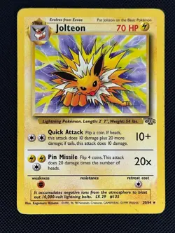 Jolteon 20/64 Rare Jungle Pokemon Unlimited Moderately Played - Image 1