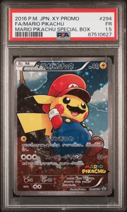 PSA 1.5 POP 1!!! Pokemon JAPANESE XY Full Art Mario Pikachu 294/XY-P - Image 1