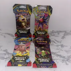 Pokemon TCG Perfect Order Art Set of 4 Sleeved Booster Packs ART SET BRAND NEW! - Image 1