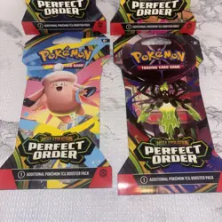 Pokemon TCG Perfect Order Art Set of 4 Sleeved Booster Packs ART SET BRAND NEW! - Image 3