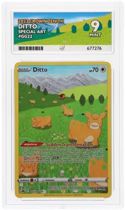 Pokemon TCG Ditto GG22/GG70 Special Art Crown Zenith 2023 ACE 9 - Image 1