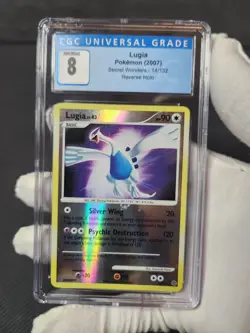 2007 Pokemon Secret Wonders Lugia #14/132 Reverse Holo Rare DP CGC 8 Graded Card - Image 1