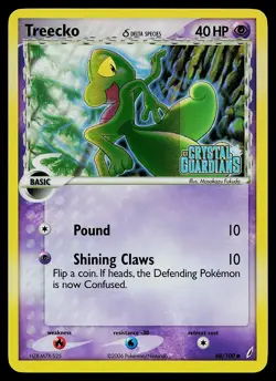 Pokemon Card - Treecko Crystal Guardians 68/100 Common Reverse Holo STAMPED - Image 1