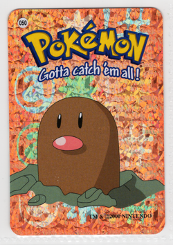 Diglett #050 - Vintage Pokemon Vending Prism Holo Sticker Card 2000 Nintendo - Image 1