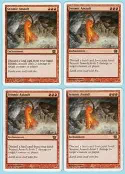 Seismic Assault x4 4x 2003 MTG Core Set 8th Edition PLAYSET Enchantment LP AZ1 - Image 1