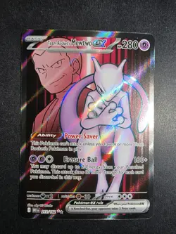 Team Rockets Mewtwo EX 213/182 Full Art Destined Rivals English NM pokemon TCG - Image 1