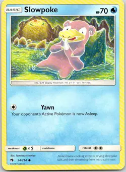 Slowpoke 54/214 C Lost Thunder Pokemon Reverse Holo Near Mint - Image 1
