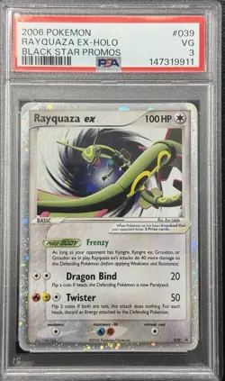 Pokemon TCG Rayquaza EX Holo Black Star Promo PSA 3 - Image 1