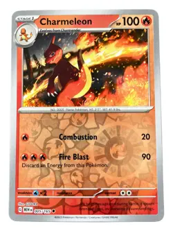 Pokemon TCG Charmeleon Uncommon Reverse Holo SV: Scarlet & Violet 151 005/165 - Image 1