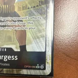 One Piece Jesus Burgess OP09-086 Rare Counter +1000 Character Card Bandai EN - Image 2