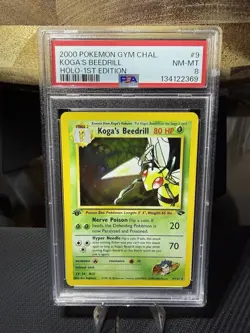 Pokemon TCG 1st Edition Koga's Beedrill Gym Challenge 9/132 Holo Rare PSA 8 - Image 1