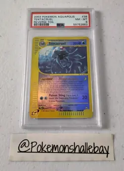 Tentacruel 38/147 - Aquapolis Set *PSA 8 - NM-MT* Reverse Holo Pokemon Card - Image 1