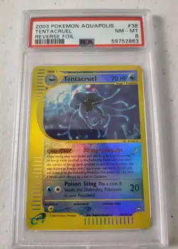 Tentacruel 38/147 - Aquapolis Set *PSA 8 - NM-MT* Reverse Holo Pokemon Card - Image 4