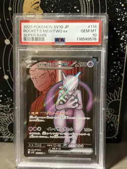 PSA 10 Team Rocket's Mewtwo ex SV10 Japanese Graded Card - Image 1