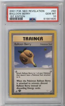 2001 Pokemon Neo Revelation 1st Edition Balloon Berry 60/64 PSA 10 Gem Mint - Image 1
