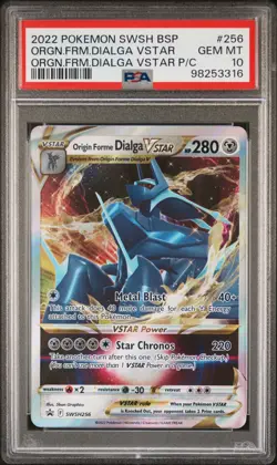 2022 POKEMON SWSH BLACK STAR PROMO #256 ORIGIN FORME DIALGA VSTAR PSA 10 - Image 1