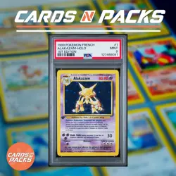 Carte Pokemon Alakazam 1/102 Holo Set de base Edition 1 PSA 9 ✨ - Image 1
