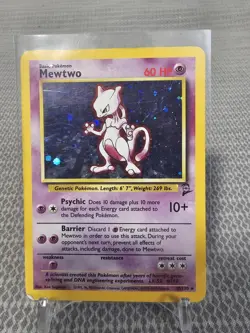 Pokemon Mewtwo TCG Base Set 2 Holo Rare Card 10/130 - Image 1