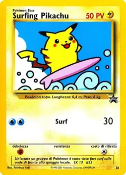 Pokemon Promo 28 Surfing Pikachu promo (IT) -NEAR MINT- - Image 1