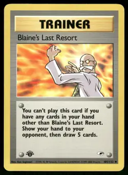 Blaine's Last Resort 105/132 Uncommon Gym Heroes Pokemon 1st Edition LP - Image 1