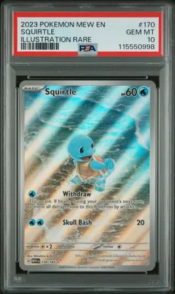2023 POKEMON MEW EN-151 #170 SQUIRTLE PSA 10 - Image 1
