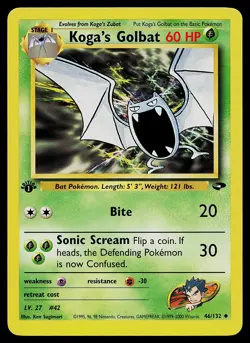 Pokemon Card - Koga's Golbat Gym Challenge 46/132 Uncommon 1st Edition - Image 1
