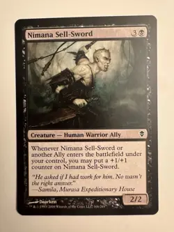 Magic the Gathering MTG Nimana Sell-Sword (106) Zendikar LP - Image 1