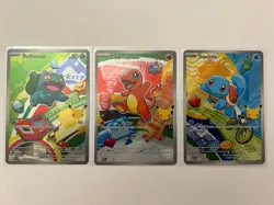 Pokemon TCG First Partner Illustration Collection Series 1 Kanto Gen 1 Starters - Image 1