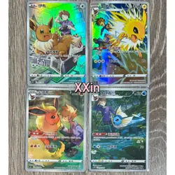 Pokemon TCG Chinese 4 Card Blue's Jolteon Flareon Vaporeon Eevee CHR Near Mint - Image 1