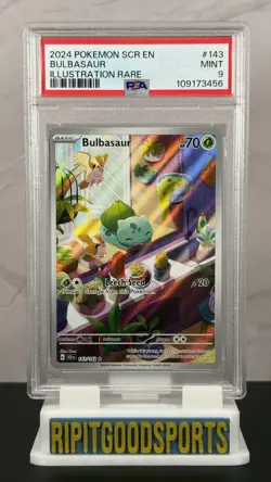 Bulbasaur 2024 Pokemon SCR EN #143 Stellar Crown Illustration Rare PSA 9 MT - Image 1