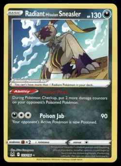 Pokemon Cards Radiant Hisuian Sneasler 123/196 Lost Origin Radiant Rare NM - Image 1