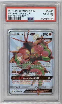 Buzzwole GX SV68/SV94 2019 Pokemon Card Hidden Fates PSA 10 Gem Mint - Image 1