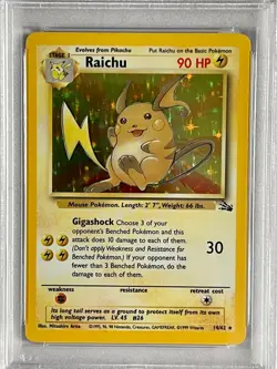 1999 Pokemon Fossil Raichu Holo #14 - PSA NM-MT 8!!!! - Image 2
