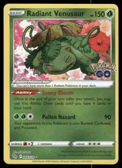 Pokemon Cards Radiant Venusaur 004/078 Pokemon GO Radiant Rare NM *2 - Image 1