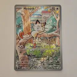 Pokemon Meowth 106/094 Phantasmal Flames Illustration Rare Full Art Holo 70HP - Image 1