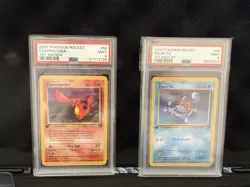 2000 Pokemon Rocket 1st Edition Charmander and Squirtle PSA 9 - Image 1