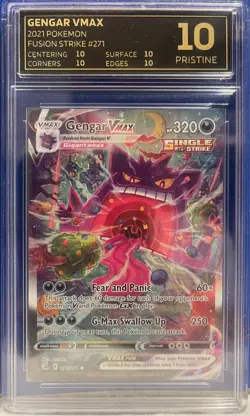 GENGAR VMAX 271/264 Fusion Strike Pokemon 2021 tcg OCE - Black Label PRISTINE-10 - Image 1
