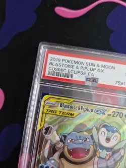 PSA 9 Blastoise & piplup gx 215/236 cosmic eclipse - Image 2