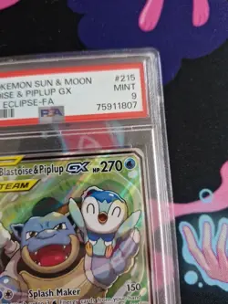 PSA 9 Blastoise & piplup gx 215/236 cosmic eclipse - Image 3
