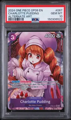 2024 One Piece Op08-Two Legends #067 Charlotte Pudding Alternate Art PSA 10 - Image 1