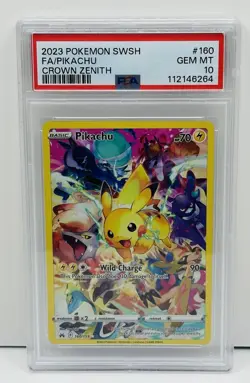 🔥PSA 10 Pikachu 160/159 Crown Zenith FA Secret 2023 Holo Pokemon Gem Mint🔥 - Image 1