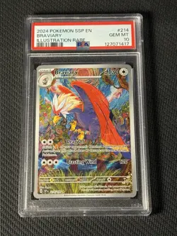 2024 Braviary 214/191 ILLUSTRATION RARE Pokemon Surging Sparks PSA 10 - Image 1