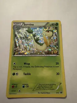 Pokemon TCG McDonald's 2012 Servine 1/12 Holo Promo - Image 1